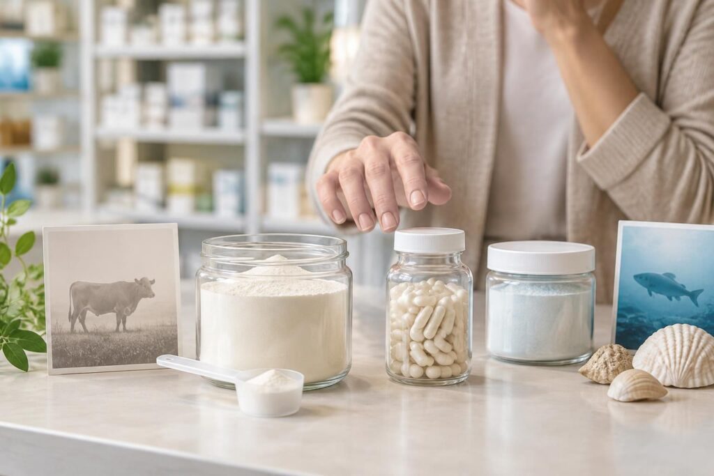 découvrez comment choisir le meilleur collagène bovin : comparez les formes hydrolysées, le collagène marin et les options disponibles en pharmacie.
